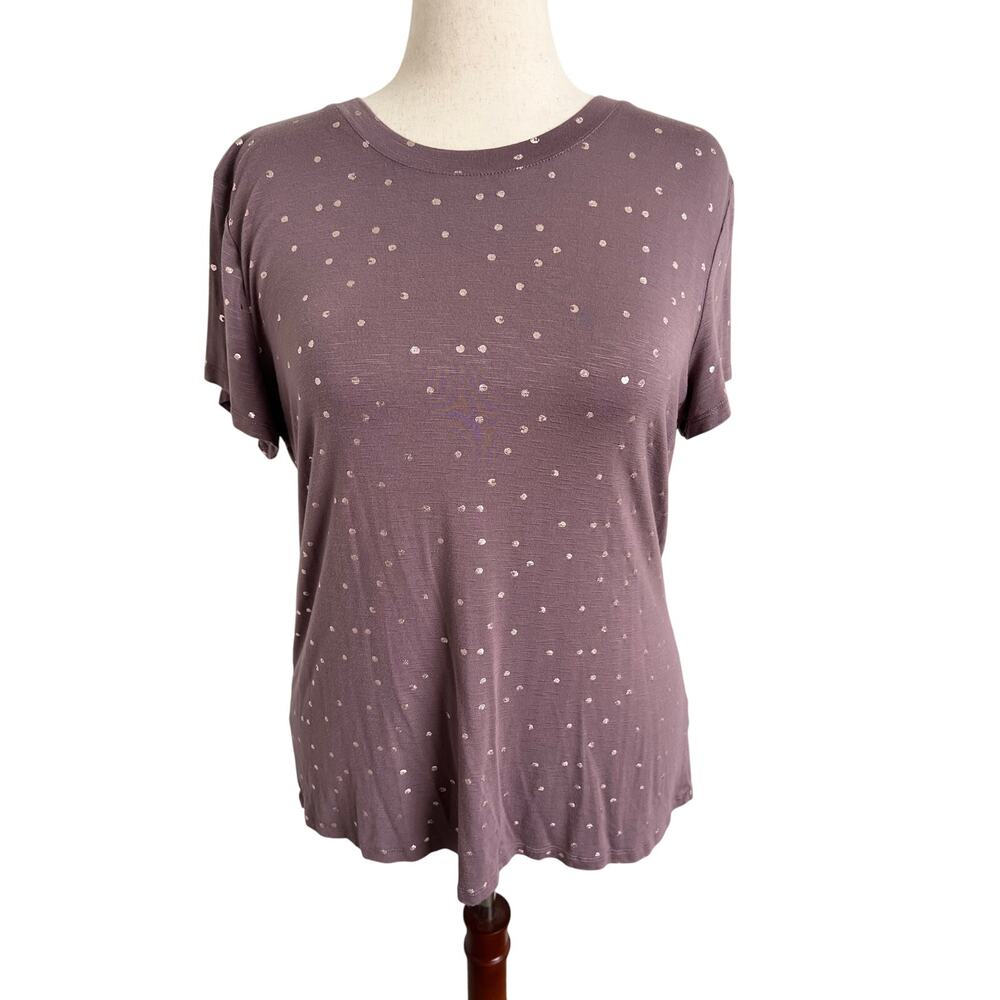 Maurices 24/7 Short Sleeve Polka Dotted T-Shirt XL